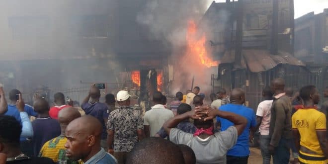 nigerian market burning