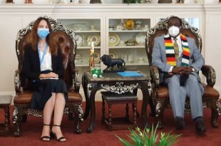 Alena Douhan and Emmerson Mnangagwa