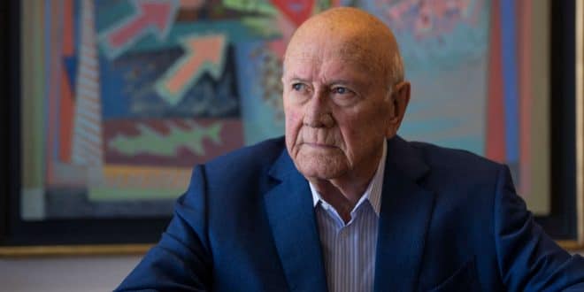 FW de Klerk to be cremated in private funeral
