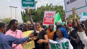 Angry protesters denounce electoral commission in Nigeria