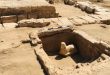 Sphinx representing a Roman emperor discovered near a temple in Egypt