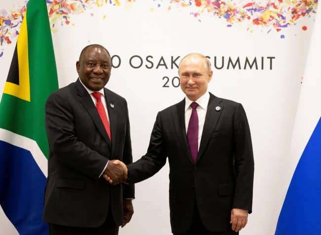 did putin visit south africa 2023