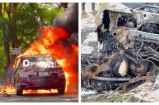 Motor rider burnt to death in accident