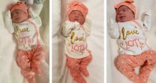 Couple welcomes third child on same date in four years