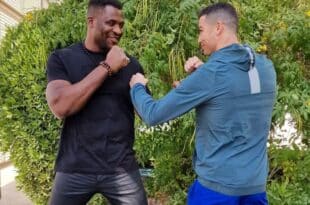 Francis Ngannou meets Cristiano Ronaldo before his fight with Fury