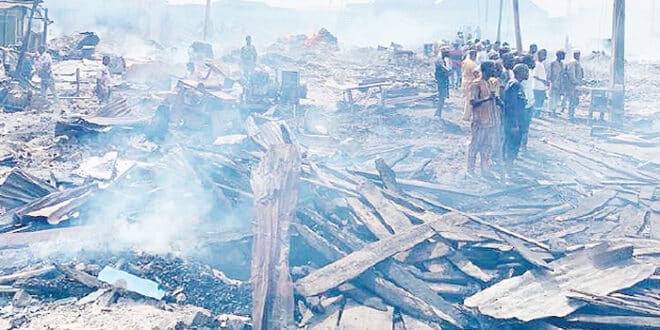 Fire destroys 300 shops in Lagos market