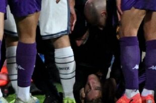 A player collapses in the middle of a match