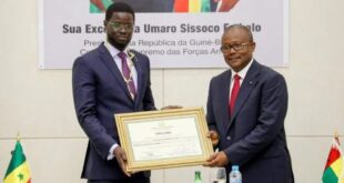 Senegalese President Diomaye Faye decorated in Guinea-Bissau