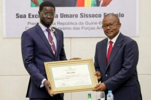 Senegalese President Diomaye Faye decorated in Guinea-Bissau