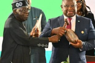 Tinubu hands over to Maada Bio as head of ECOWAS