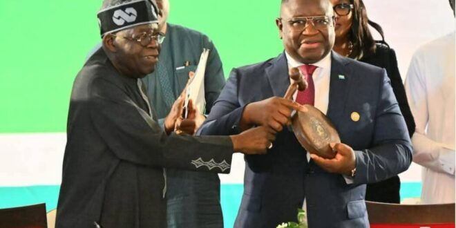 Tinubu hands over to Maada Bio as head of ECOWAS