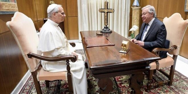 Pope Leo receives UN chief with current global crises on agenda